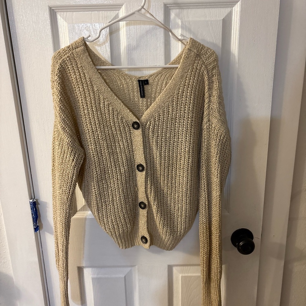 Moon & Madison Tan Button-Up Cardigan